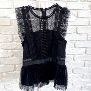 Black Illusion Neck Line Top
